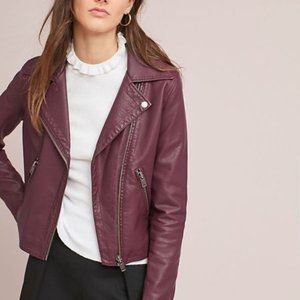 ANTHROPOLOGIE Shrunken Vegan Leather Moto Jacket